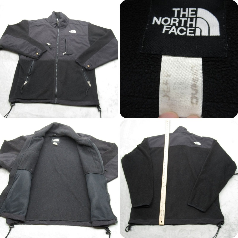 The North Face Jacket Men Medium Black Denali Fleece Pockets Full Zip Hiking VTG